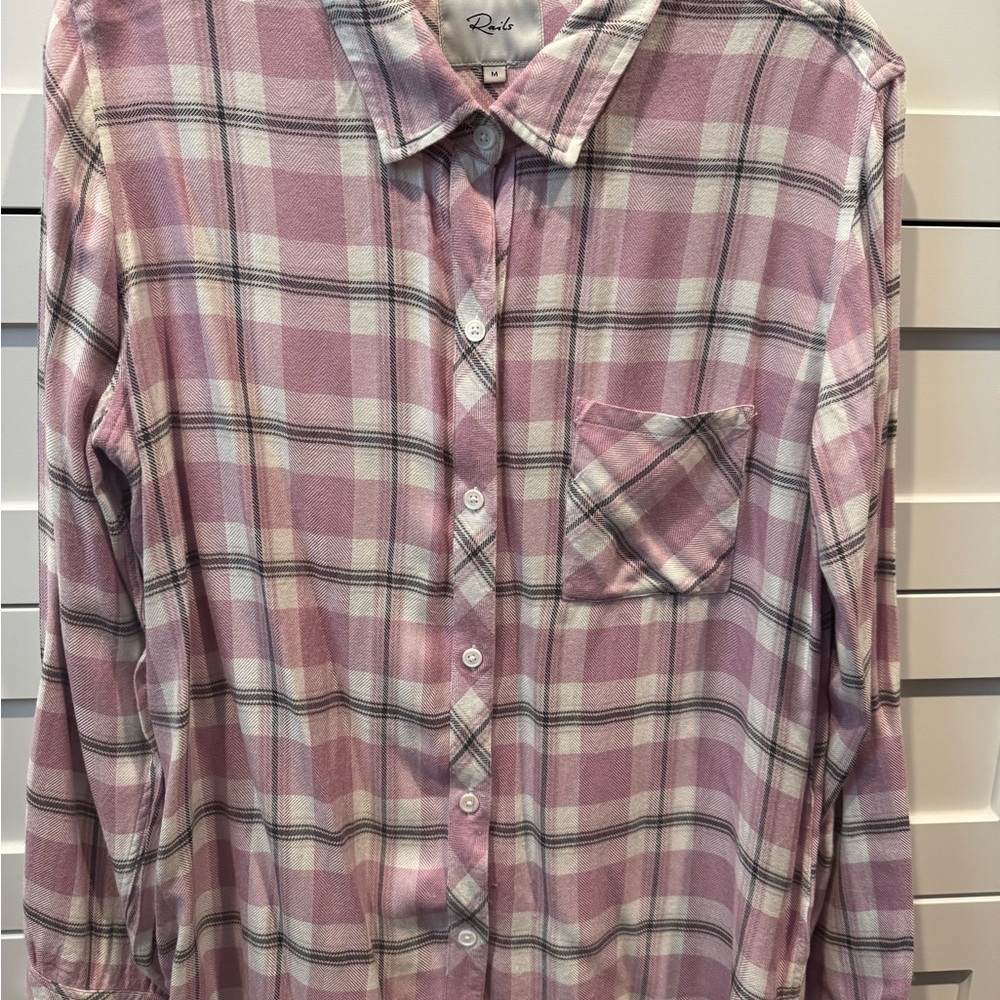 Rails Pink Plaid Button Down Shirt